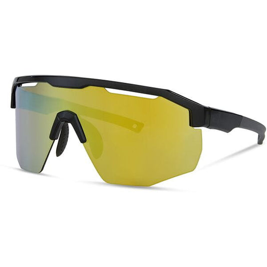 Madison Eyewear Cipher Gloss Black Sunglasses - 3 Lens Pack - Bronze Mirror / Amber / Clear