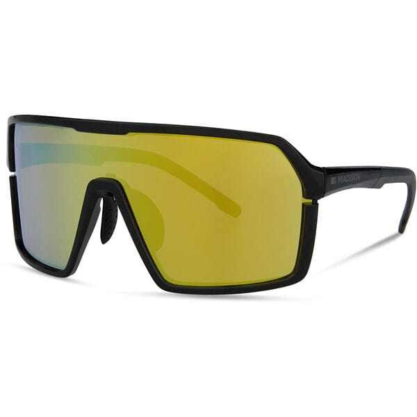 Madison Eyewear Crypto Gloss Black Sunglasses - 3 Lens Pack - Bronze Mirror / Amber / Clear