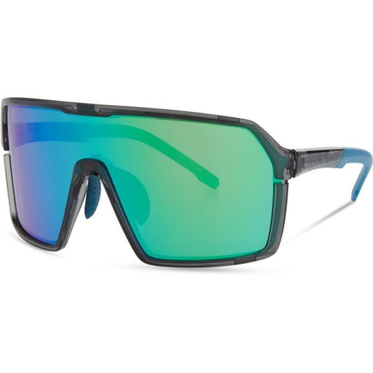 Madison Eyewear Crypto Crystal Gloss Smoke Sunglasses - Green Mirror Lens