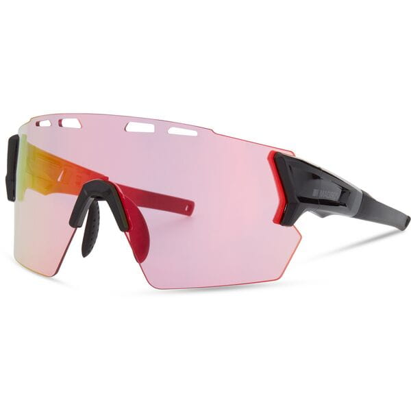 Madison Eyewear Stealth Gloss Black Sunglasses - 3 Lens Pack - Pink Rose Mirror / Amber / Clear