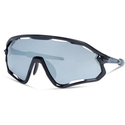 Madison Eyewear Code Breaker Gloss Black Sunglasses - Silver Mirror Lens