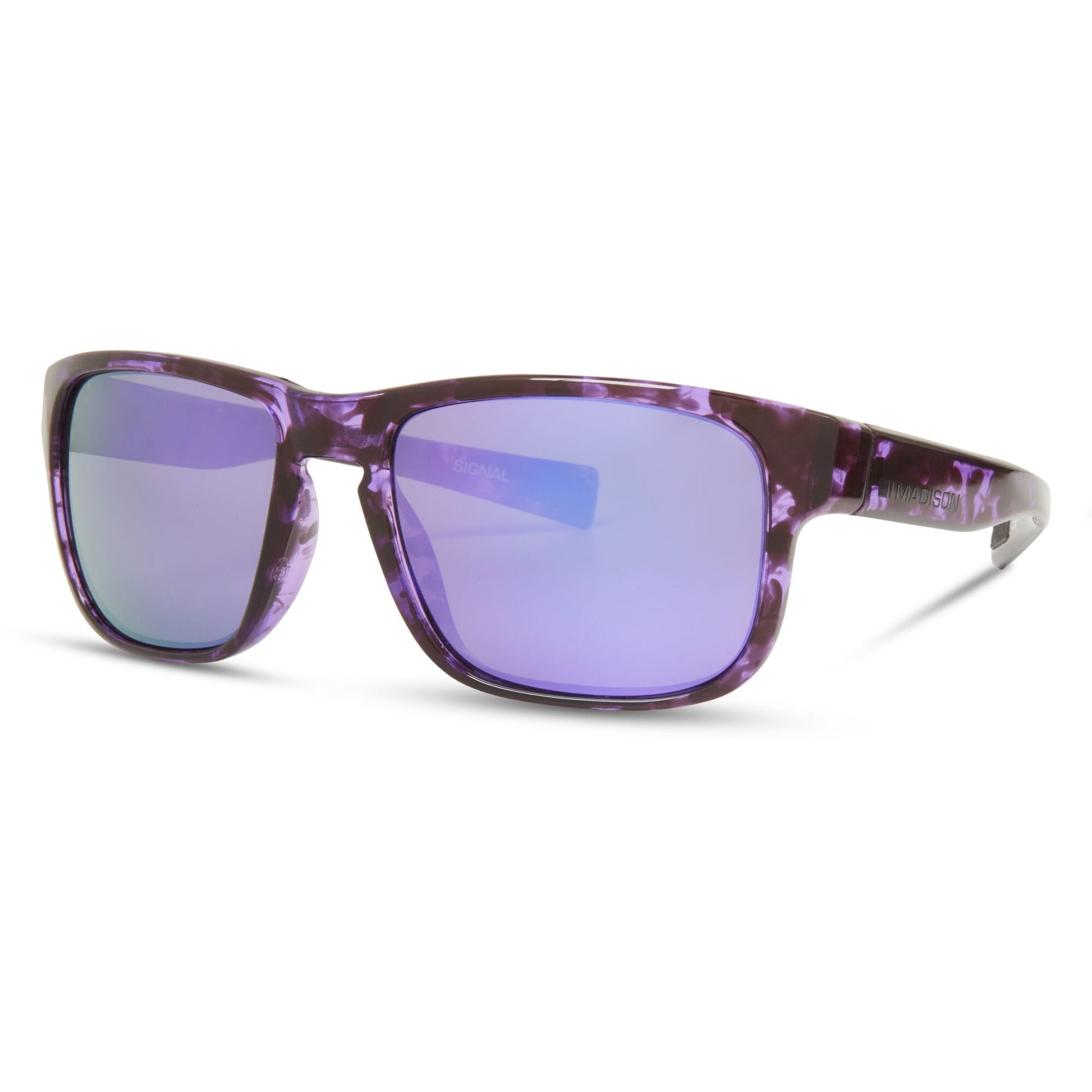 Madison Eyewear Signal Crystal Tortoise Shell Sunglasses  - Purple Mirror Lens