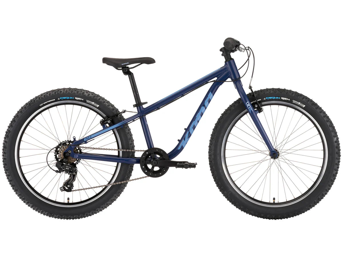 Kona Hula 24 Kids Bike 2024 24" - Matte Midnight w/ Blue-Grey Decals