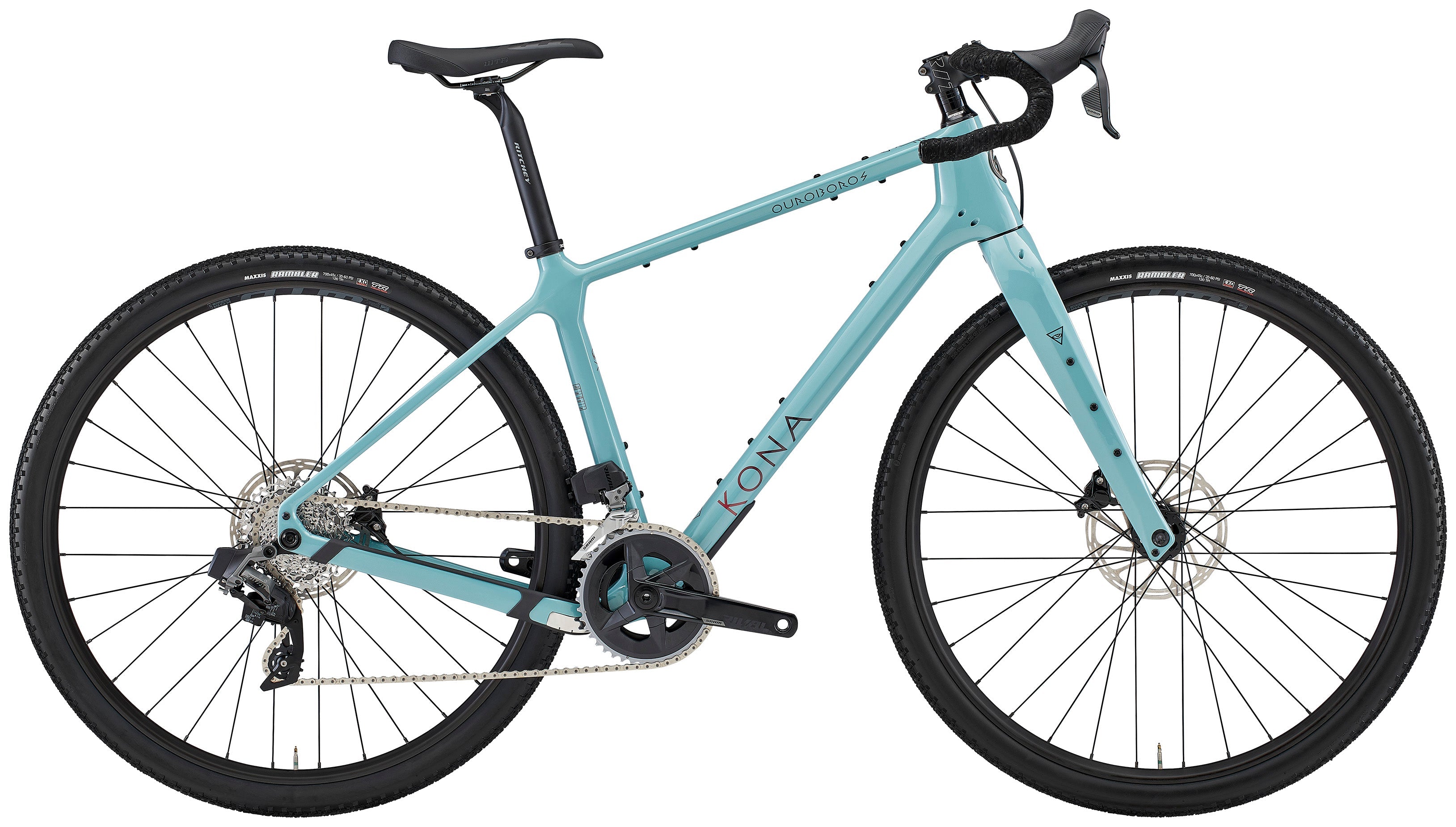 Kona Ouroboros Cr/dl Gravel Bike 54 - Gloss Harbor Grey w/ Plum & Bloodstone Decals