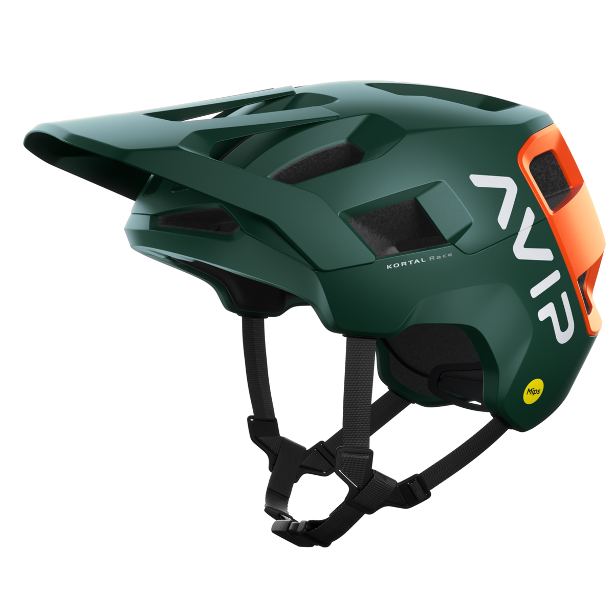 POC Kortal Race MIPS MTB Helmet Moldanite Green Matt/Fluorescent Orange AVIP / L