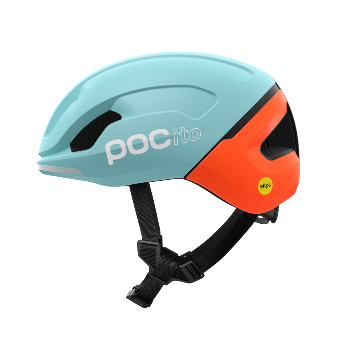 POC POCito Omne MIPS Bike Helmet Indicolite Blue Matt/Carnelian Orange Matt / S