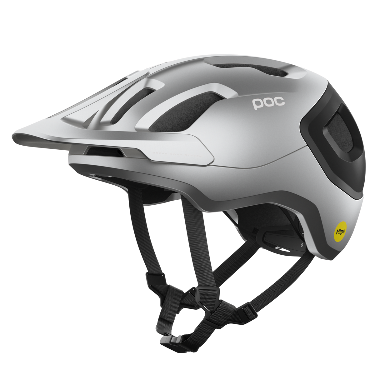 POC Axion Race MIPS MTB Helmet Uranium Black/Argentite Silver Matt / L
