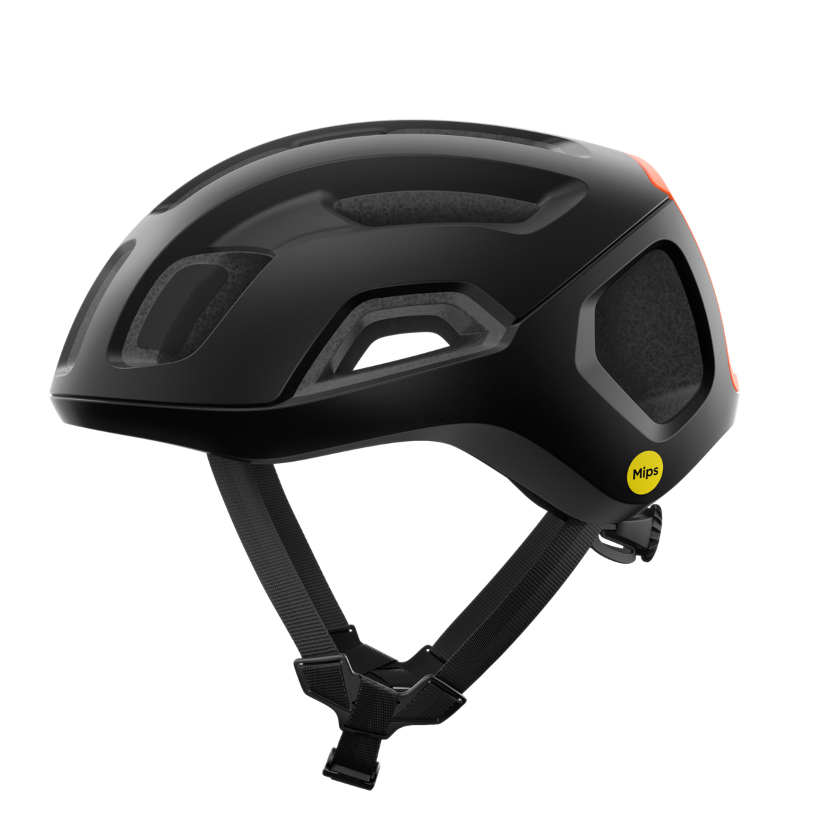 POC Ventral Air MIPS Cycling Helmet Uranium Black Matt/Fluorescent Orange Matt / L