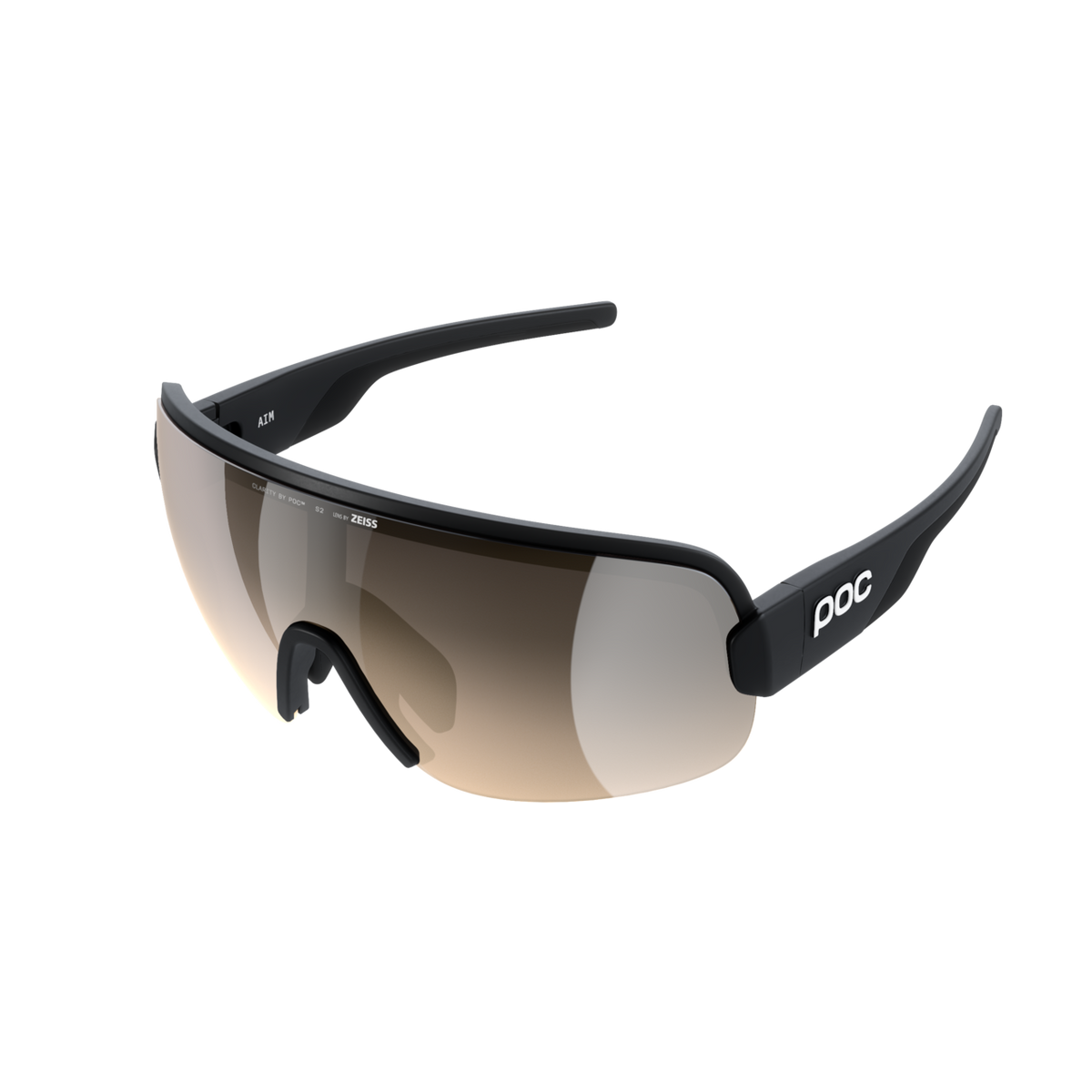 POC Aim Bike Sunglasses Uranium Black/Clarity Trail/Partly Sunny Silver / One Size