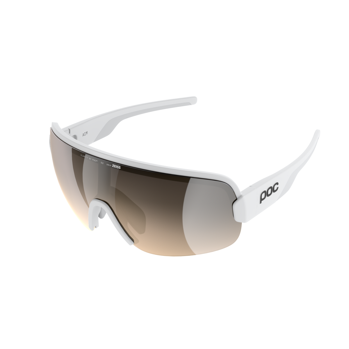 POC Aim Bike Sunglasses Hydrogen White/Clarity Trail /Partly Sunny Silver / One Size