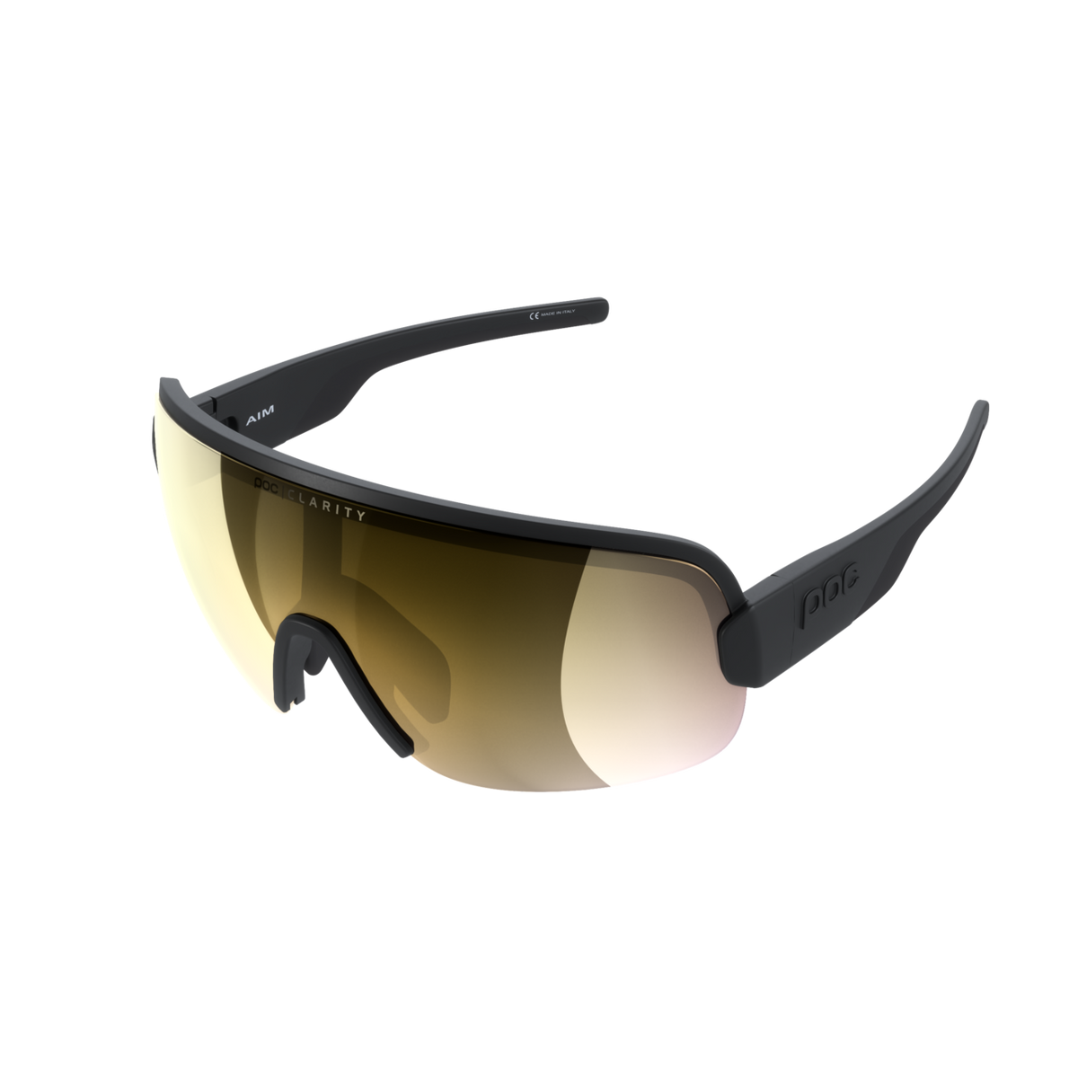 POC Aim Bike Sunglasses Uranium Black/Clarity Road/Partly Sunny Gold / One Size
