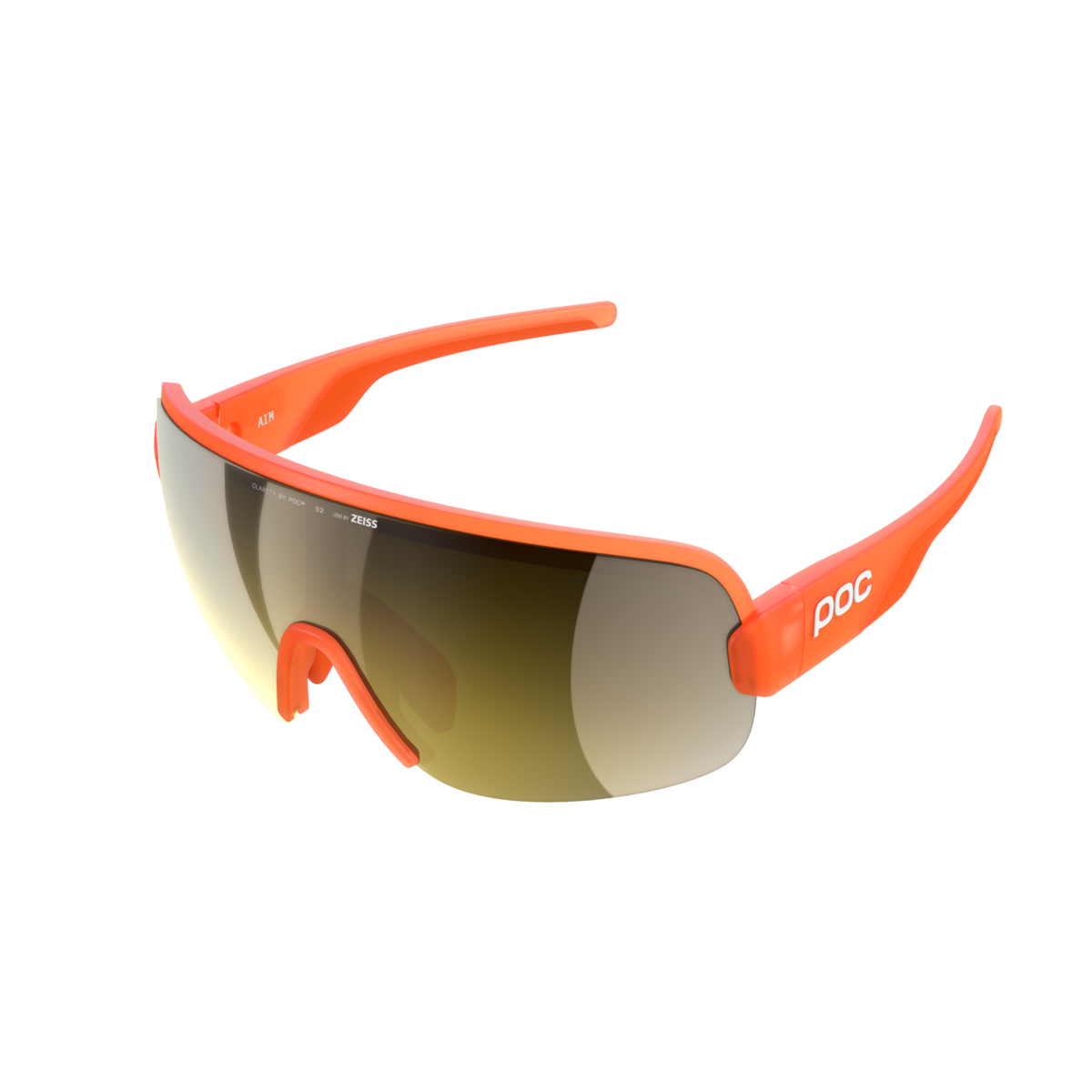 POC Aim Bike Sunglasses Fluo. Orange Translucent/Clarity Road/Partly Sunny Gold / One Size