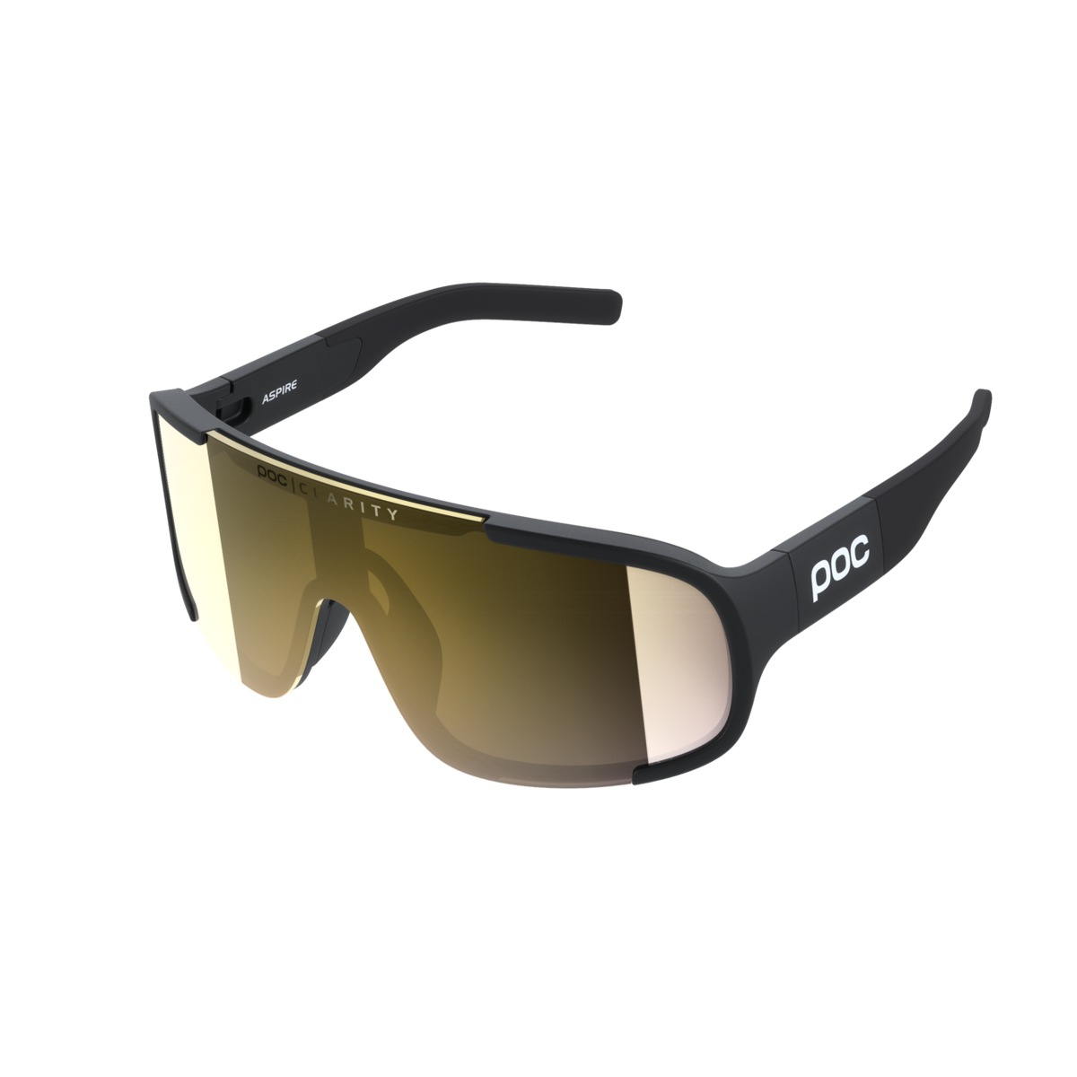 POC Aspire Wide Fit Bike Sunglasses Uranium Black/Clarity Universal/Sunny Grey / One Size