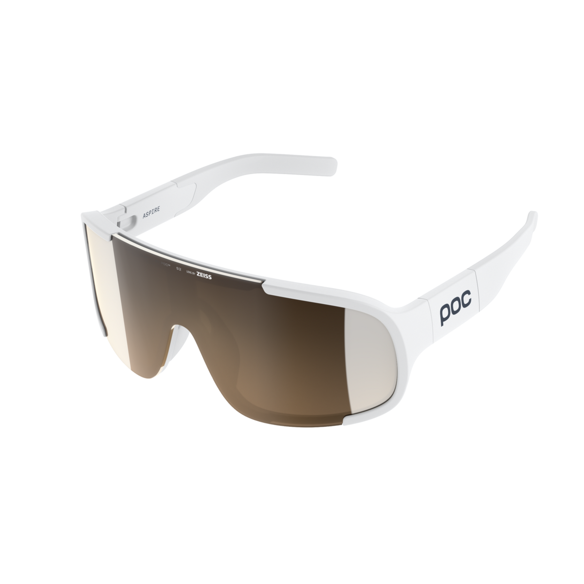 POC Aspire Wide Fit Bike Sunglasses Hydrogen White/Clarity Trail /Partly Sunny Silver / One Size