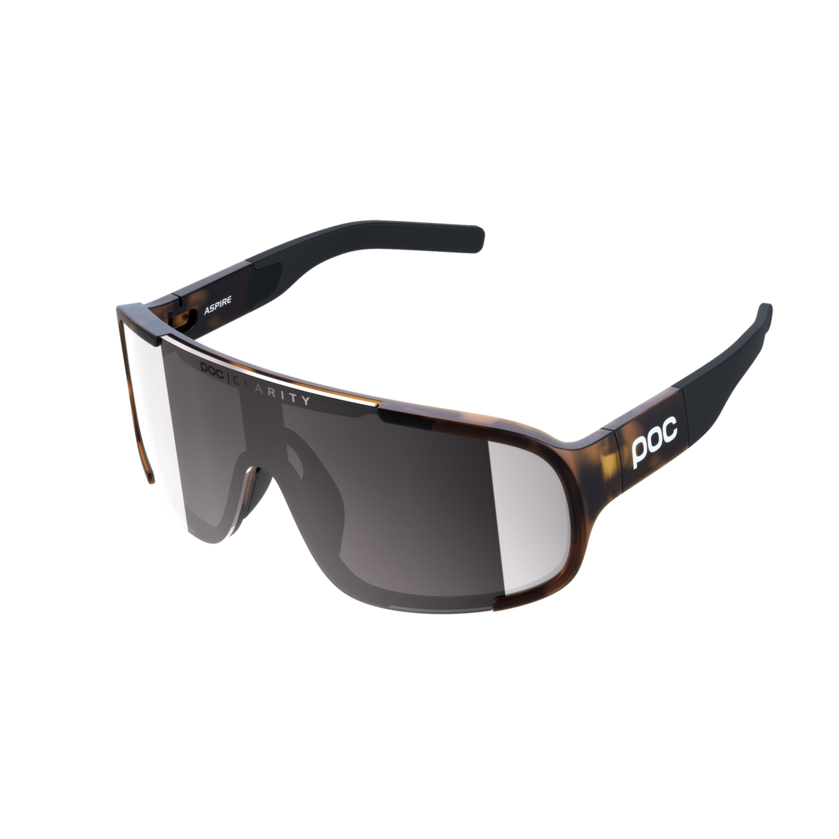 POC Aspire Wide Fit Bike Sunglasses Tortoise Brown/Clarity Road/Sunny Silver / One Size