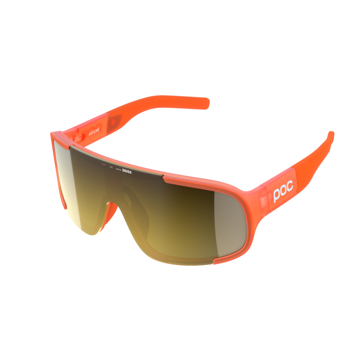 POC Aspire Wide Fit Bike Sunglasses Fluo. Orange Translucent/Clarity Road/Partly Sunny Gold / One Size