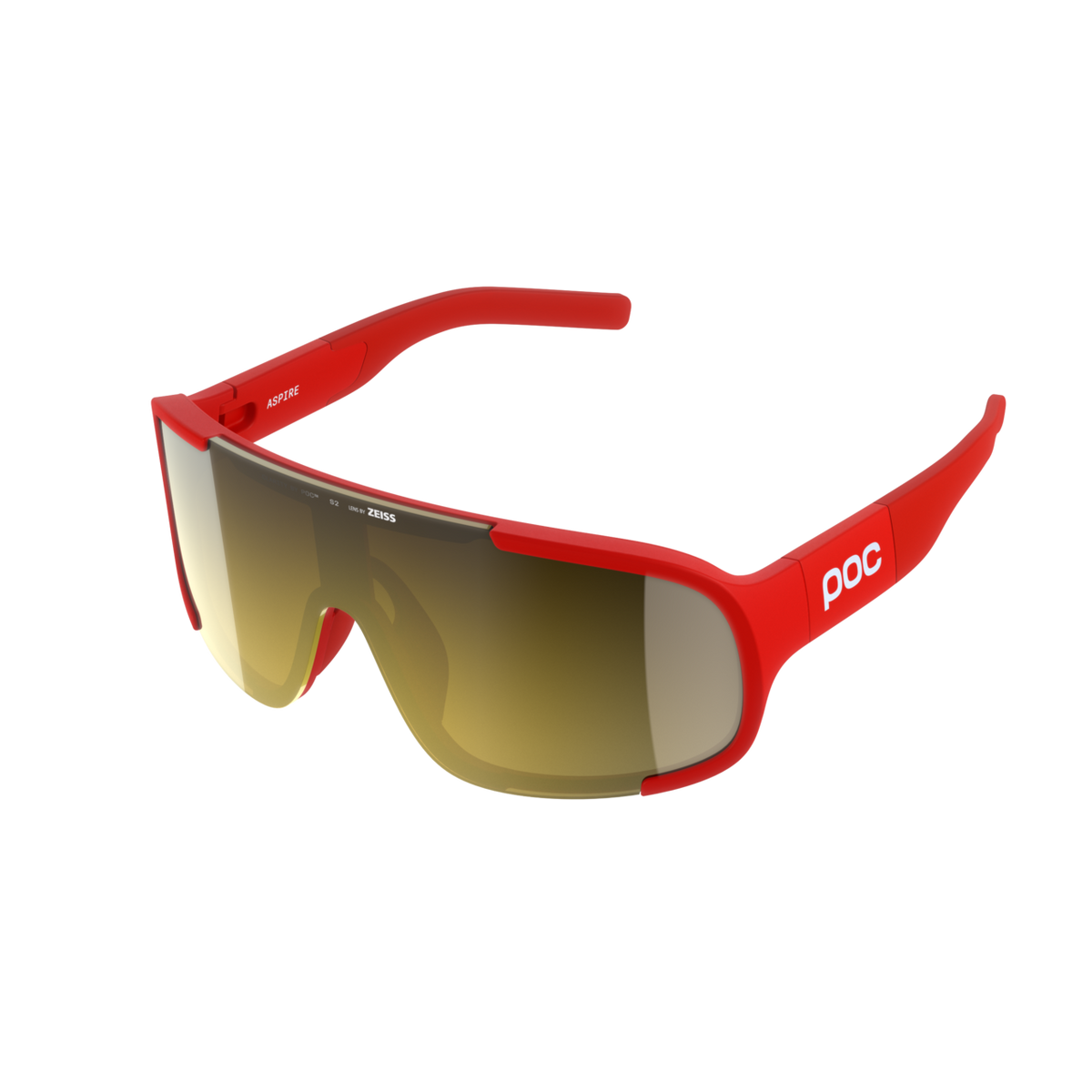 POC Aspire Wide Fit Bike Sunglasses Prismane Red/Clarity Road/Partly Sunny Gold / One Size