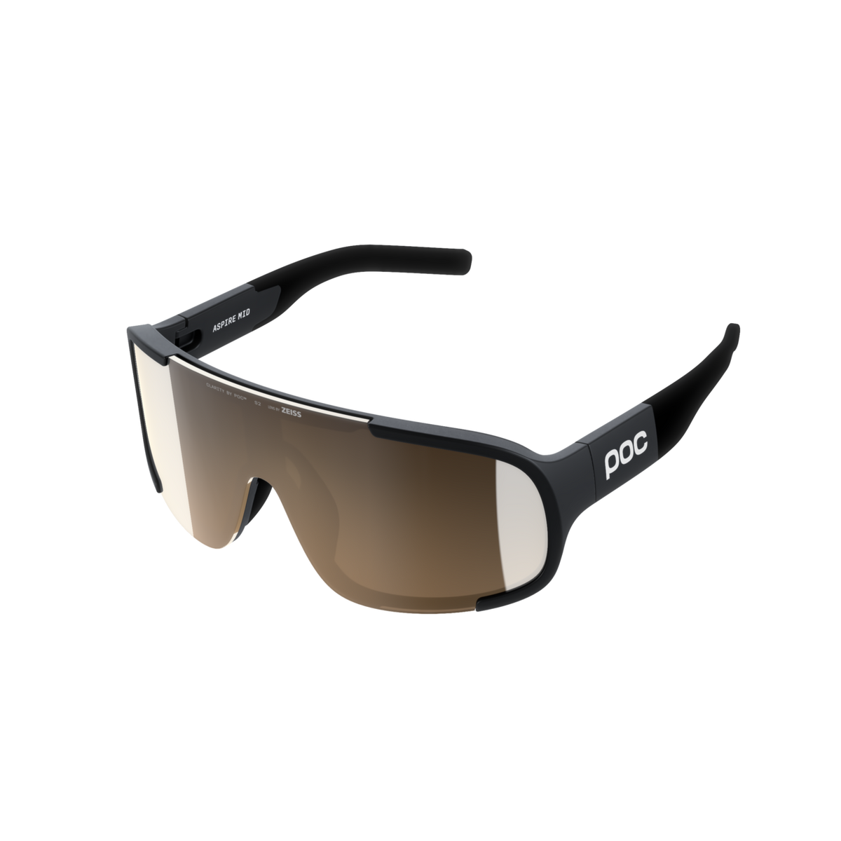 POC Aspire Mid Bike Sunglasses Uranium Black/Clarity Trail/Partly Sunny Silver / One Size