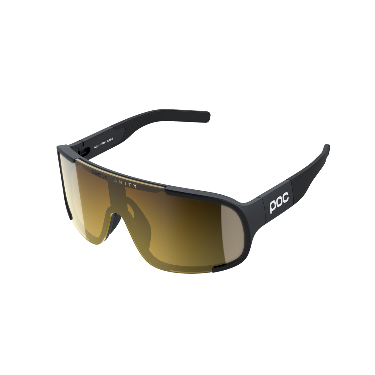 POC Aspire Mid Bike Sunglasses Uranium Black/Clarity Road/Partly Sunny Gold / One Size