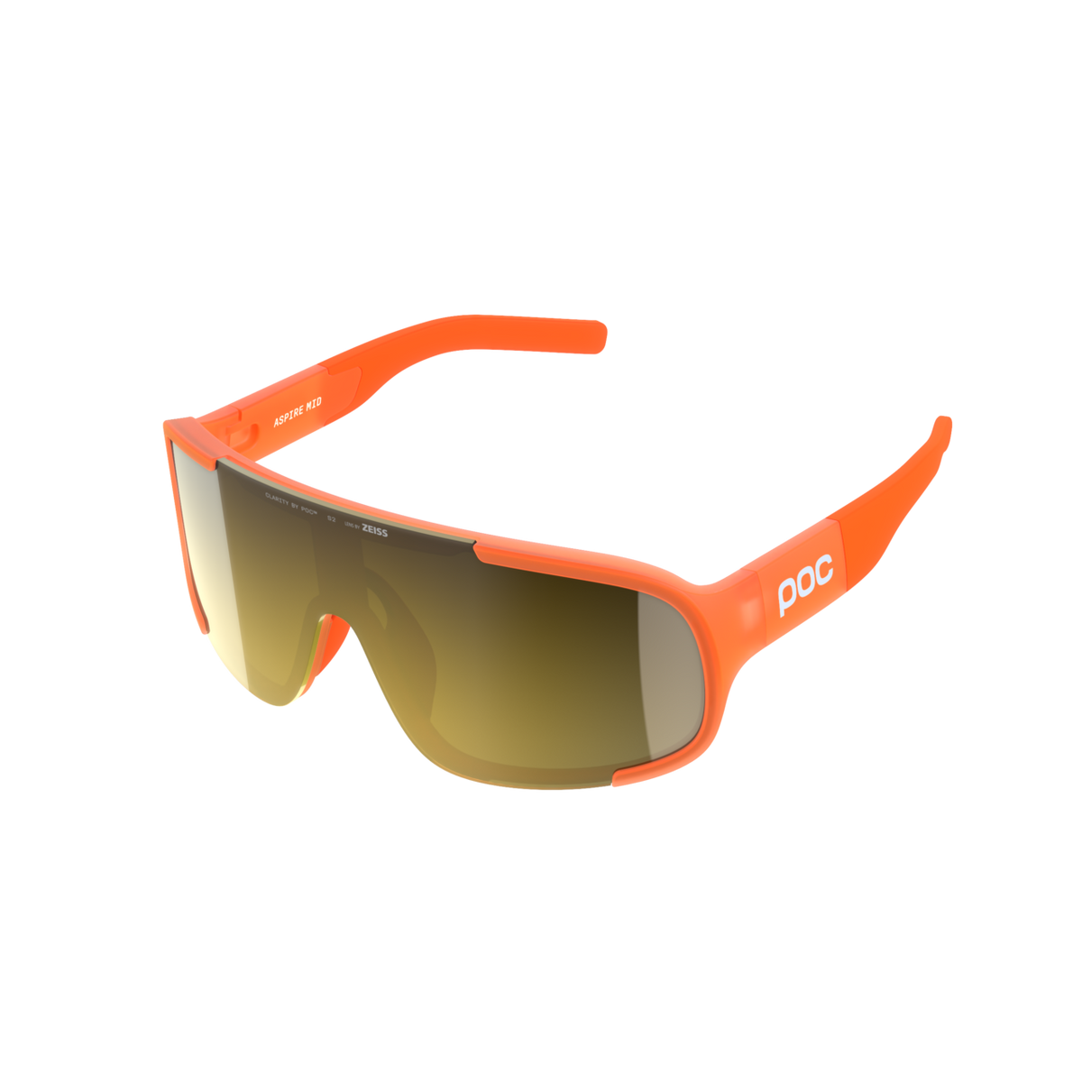 POC Aspire Mid Bike Sunglasses Fluo. Orange Translucent/Clarity Road/Partly Sunny Gold / One Size