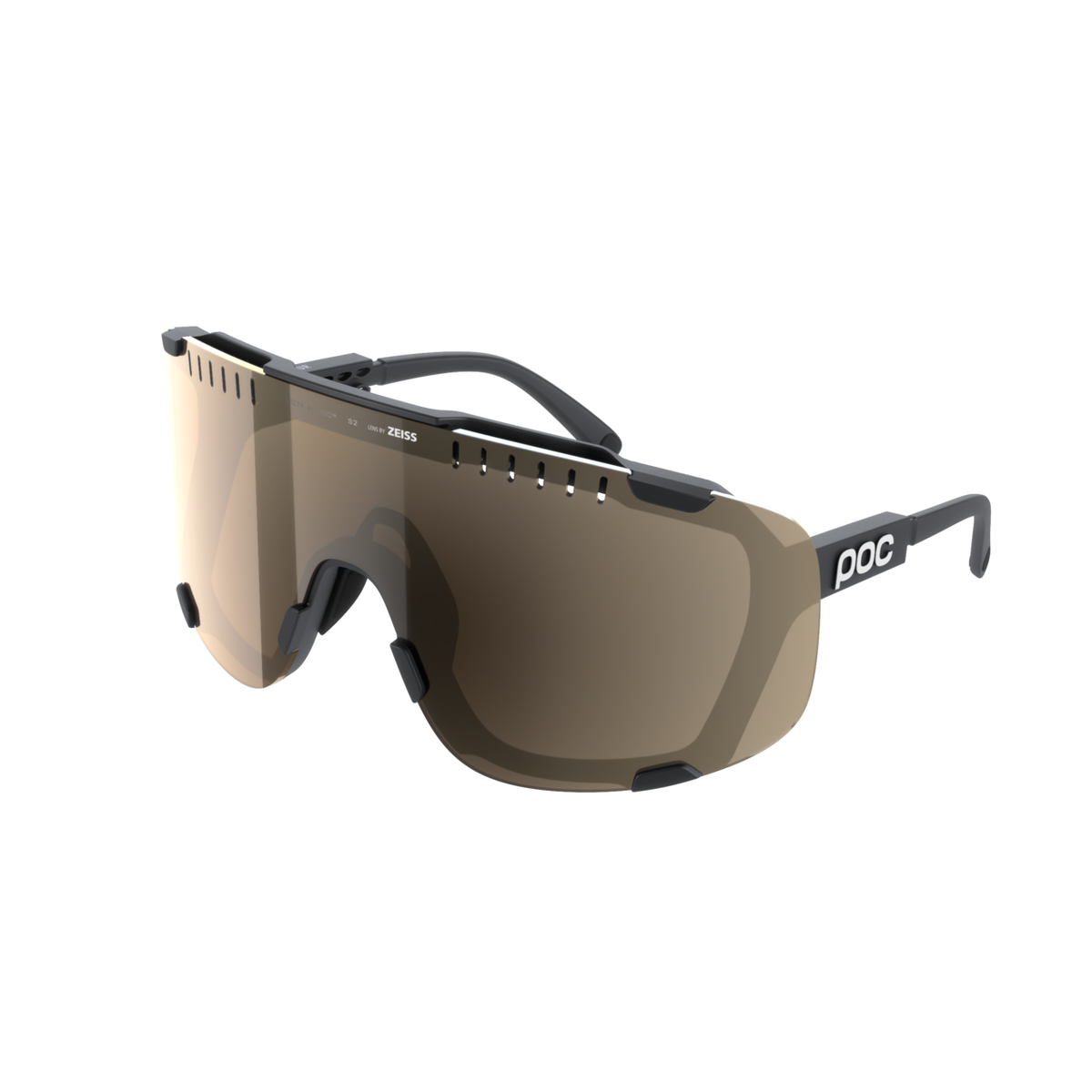 POC Devour Wide Fit Bike Sunglasses + Extra Lens Uranium Black/Clarity Trail/Partly Sunny Silver / One Size