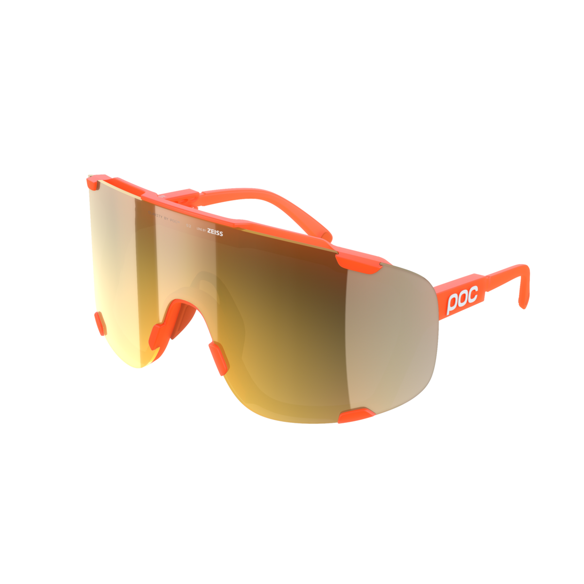 POC Devour Wide Fit Bike Sunglasses + Extra Lens Fluo. Orange Translucent/Clarity Road/Partly Sunny Gold / One Size