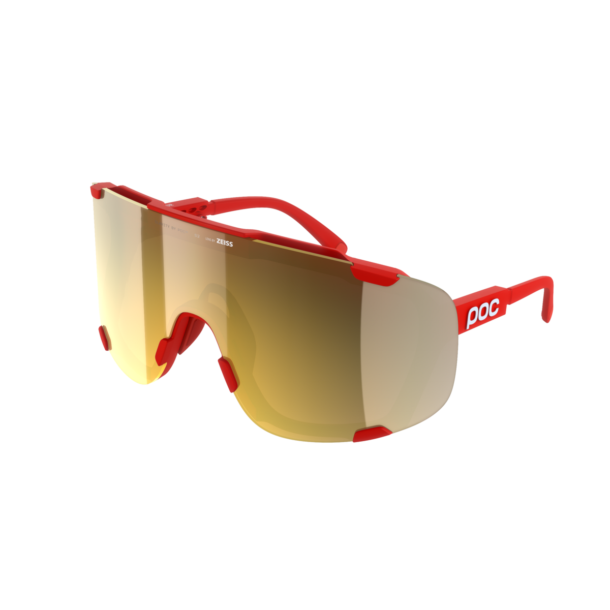 POC Devour Wide Fit Bike Sunglasses + Extra Lens Prismane Red/Clarity Road/Partly Sunny Gold / One Size