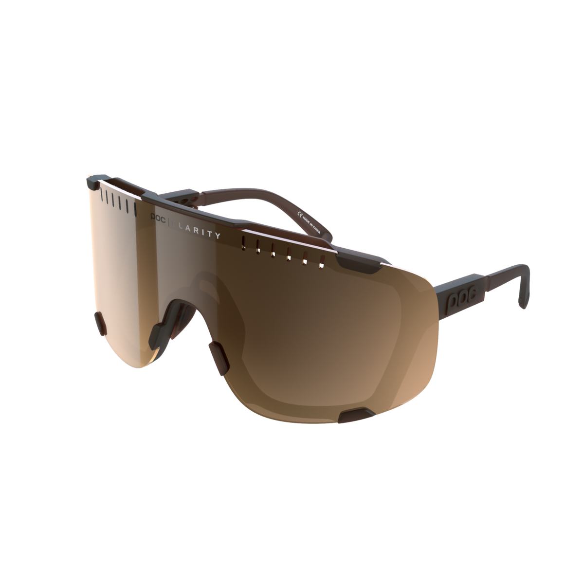 POC Devour Wide Fit Bike Sunglasses Uranium Black/Clarity Trail/Partly Sunny Silver / One Size