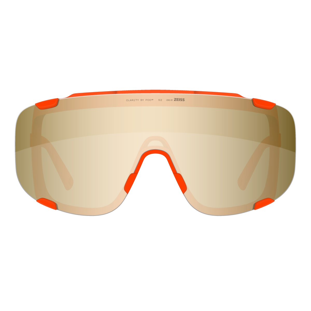POC Devour Wide Fit Bike Sunglasses Fluo. Orange Translucent/Clarity Road/Partly Sunny Gold / One Size