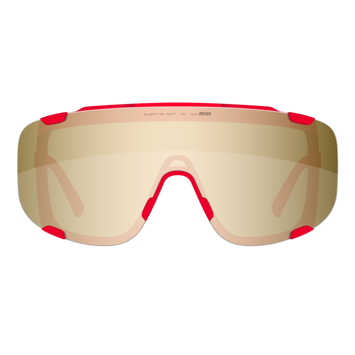 POC Devour Wide Fit Bike Sunglasses Prismane Red/Clarity Road/Partly Sunny Gold / One Size