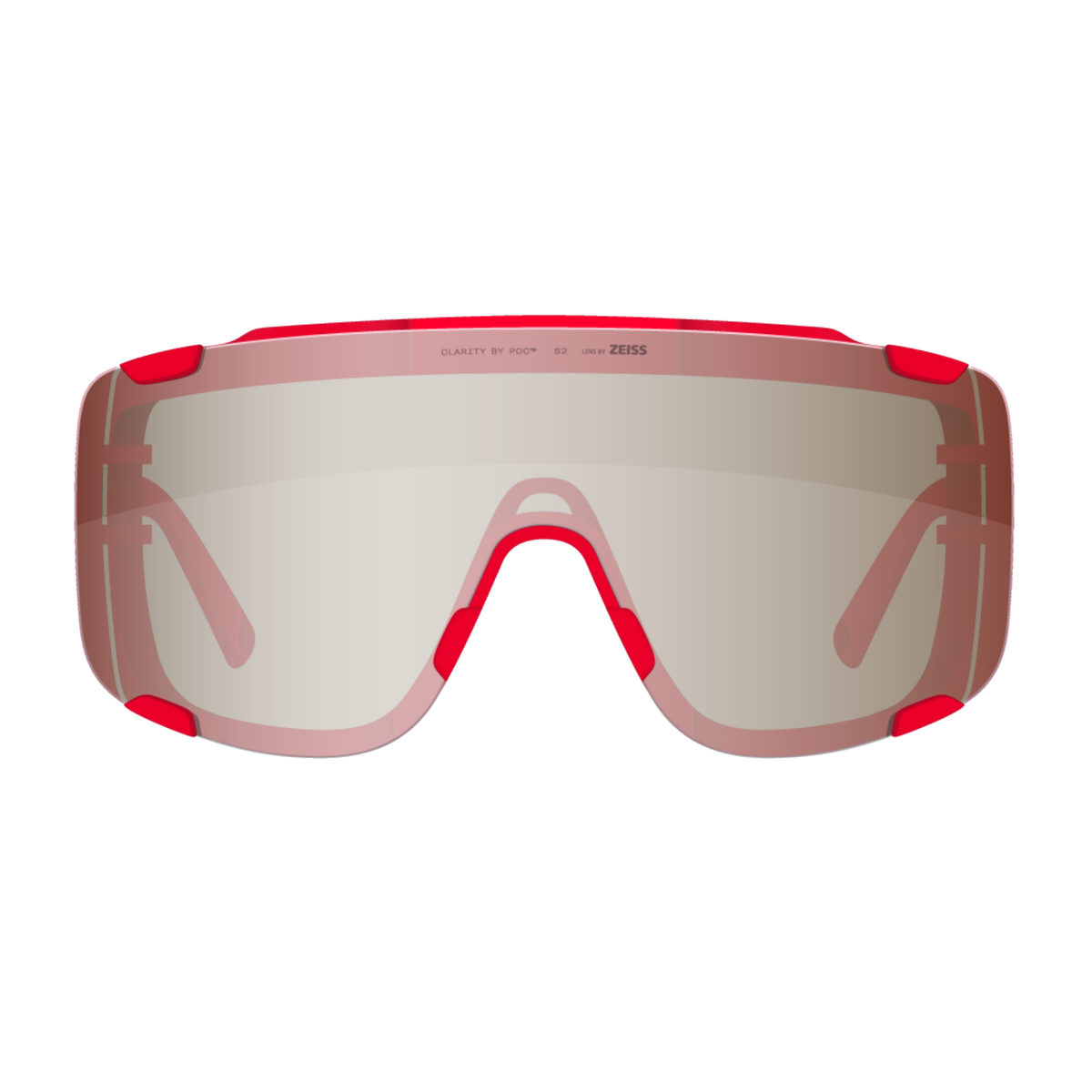 POC Devour Ultra Bike Sunglasses Prismane Red/Clarity Trail/Partly Sunny Silver / One Size