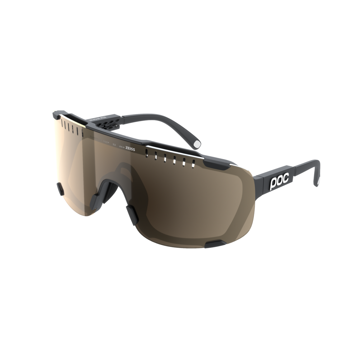 POC Devour Mid Bike Sunglasses Uranium Black/Clarity Trail/Partly Sunny Silver / One Size