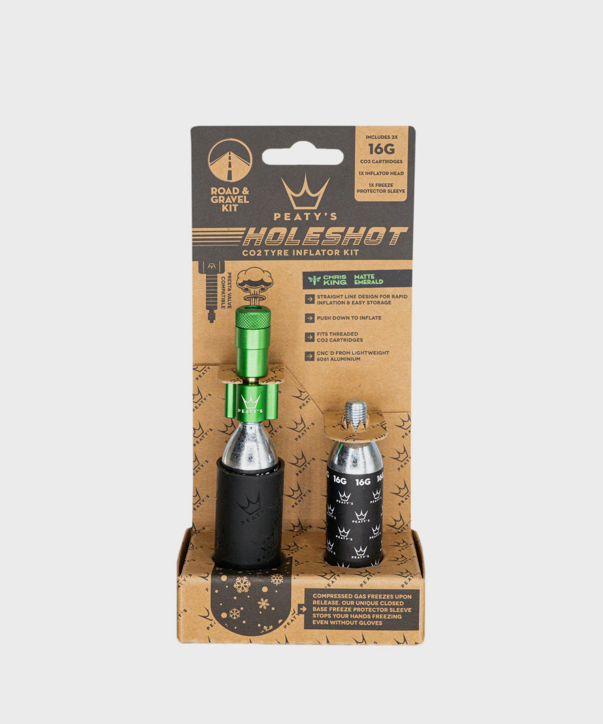 Peaty's Holeshot CO2 Tyre Inflator - Road and Gravel (16g)