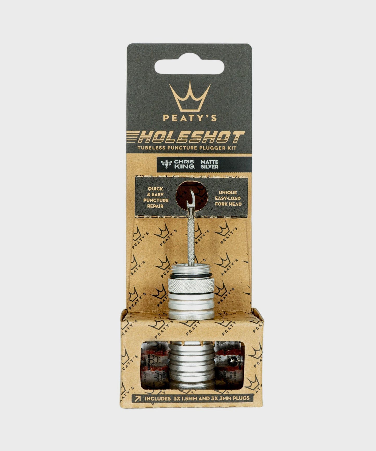 Peaty's Holeshot Tubeless Puncture Plugger Kit Silver -