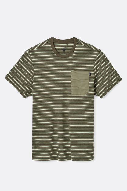 Rivelin Stripe Pocket Tee - Light Khaki Stripe