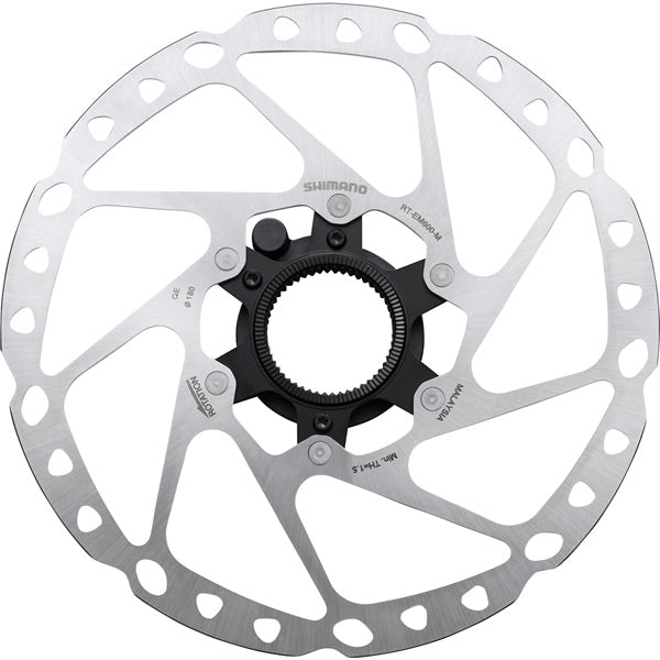 Shimano STEPS RT-EM600 Steps Center Lock disc rotor, external lockring and magnet - 180 mm