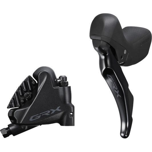 Shimano GRX GRX ST-RX400/BR-RX410 bled hydraulic STI 2spd, flat mount calliper, LH rear