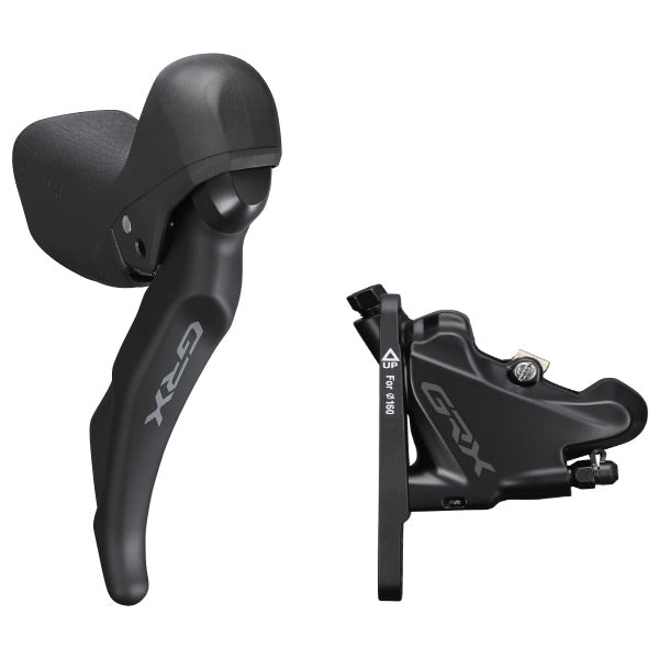 Shimano GRX ST-RX600 GRX 11-speed STI bled with BR-RX410 flat mount calliper, right front