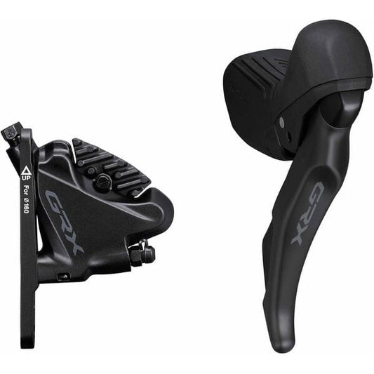 Shimano GRX ST-RX610 GRX 12-speed STI bled with BR-RX410 flat mount calliper, right front