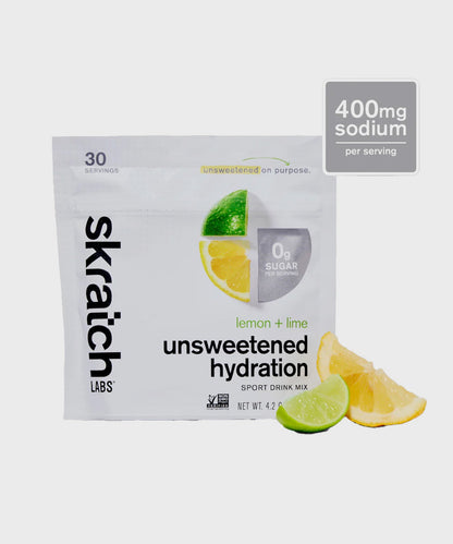 Skratch Labs Unsweetened Sport Drink Mix Resealable 120g Bag Lemon & Lime