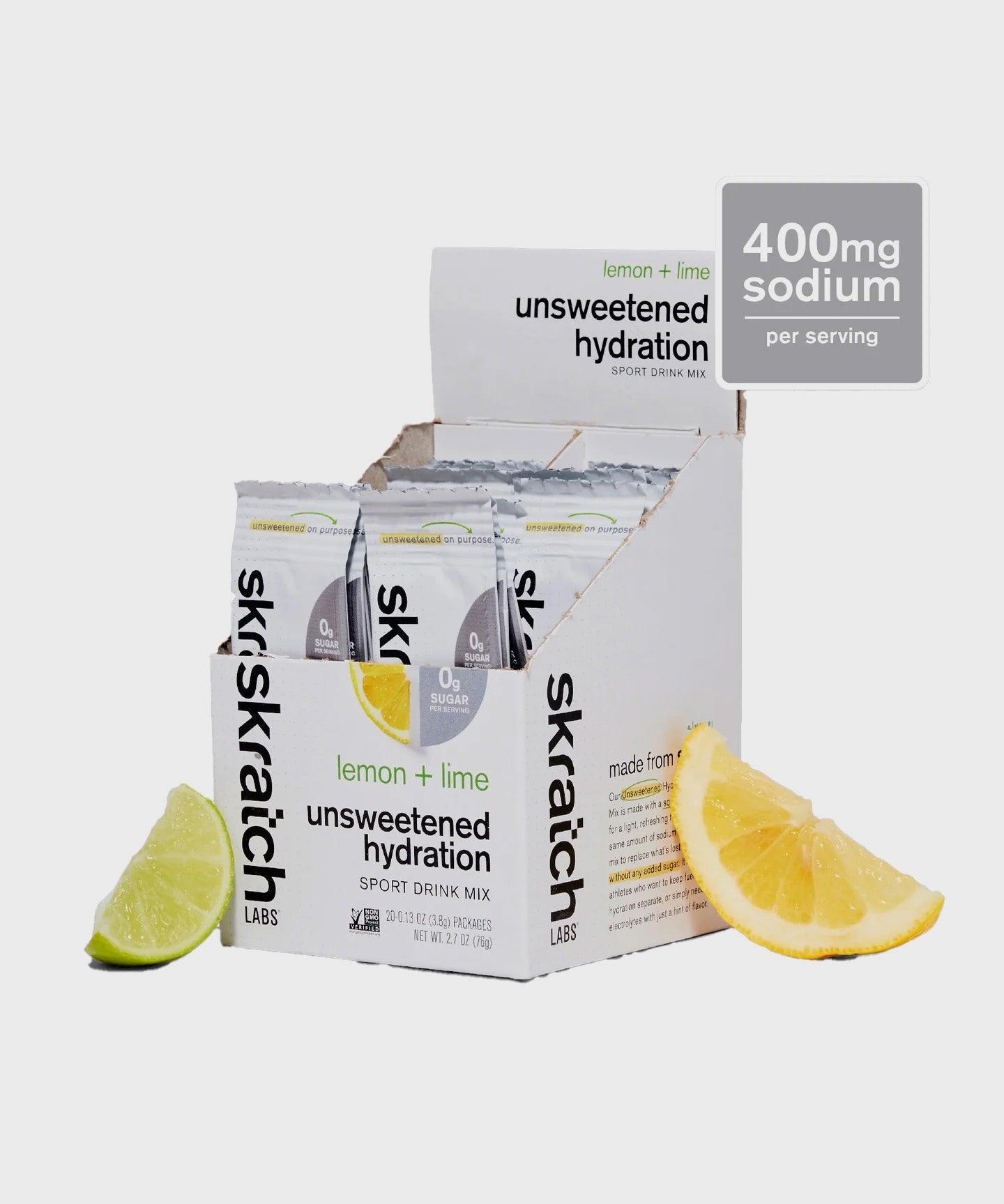Skratch Labs Unsweetened Sport Drink Mix 20 Pack Caddy Lemon & Lime