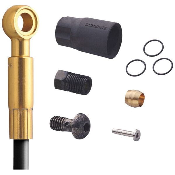 Shimano Saint SM-BH90 disc brake hose Saint M820 long banjo, front, 1000 mm, black / gold