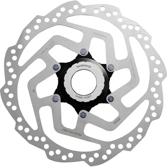 Shimano Tourney / TY SM-RT10 Tourney TX Centre-Lock disc rotor, resin pad only, Int+Ext L/ring 160 mm