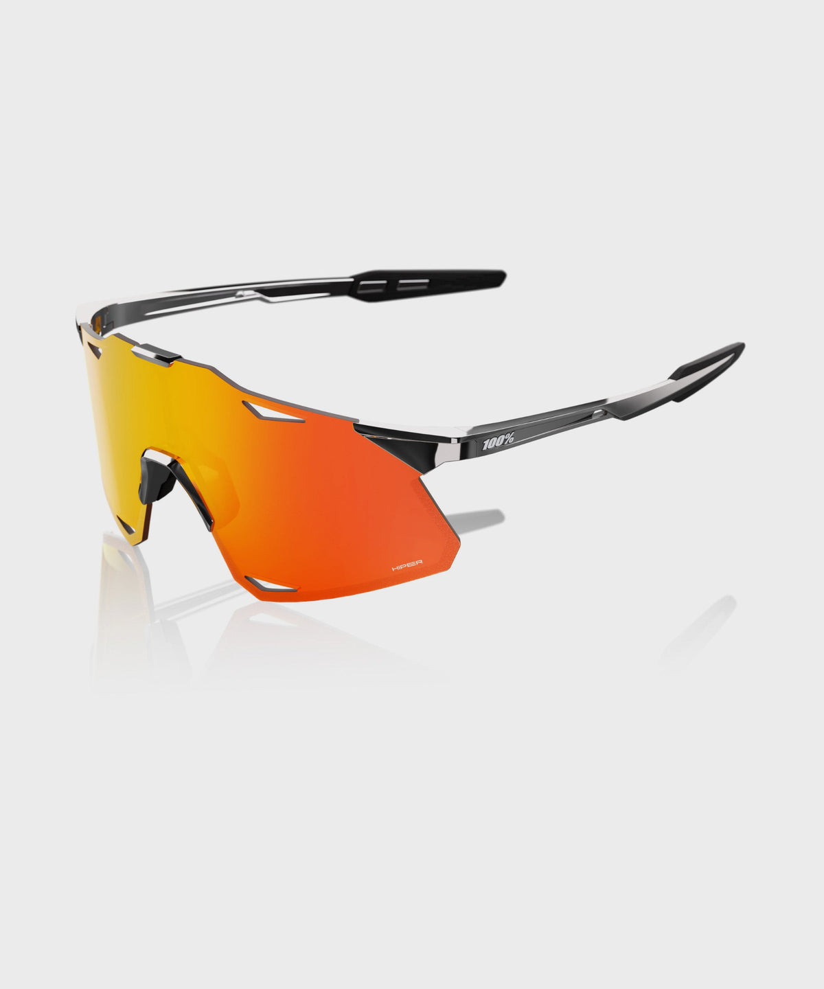 100% Hypercraft Glasses Black Chrome / HiPER Red Mirror Lens
