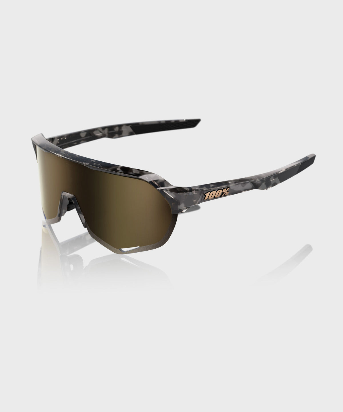 100% S2 Glasses Gloss Black Havana / Soft Gold Mirror Lens