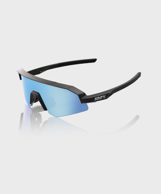 100% Slendale Youth Glasses Matte Black / HiPER Blue Mirror Lens