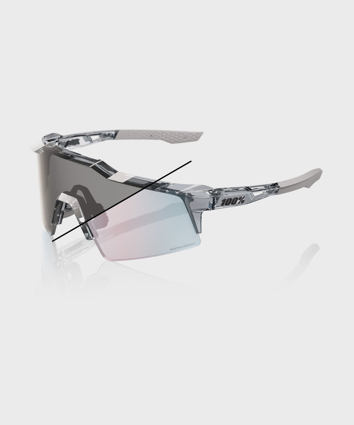 100% Speedcraft SL Glasses Translucent Grey / Rose Gold Photochromic Lens