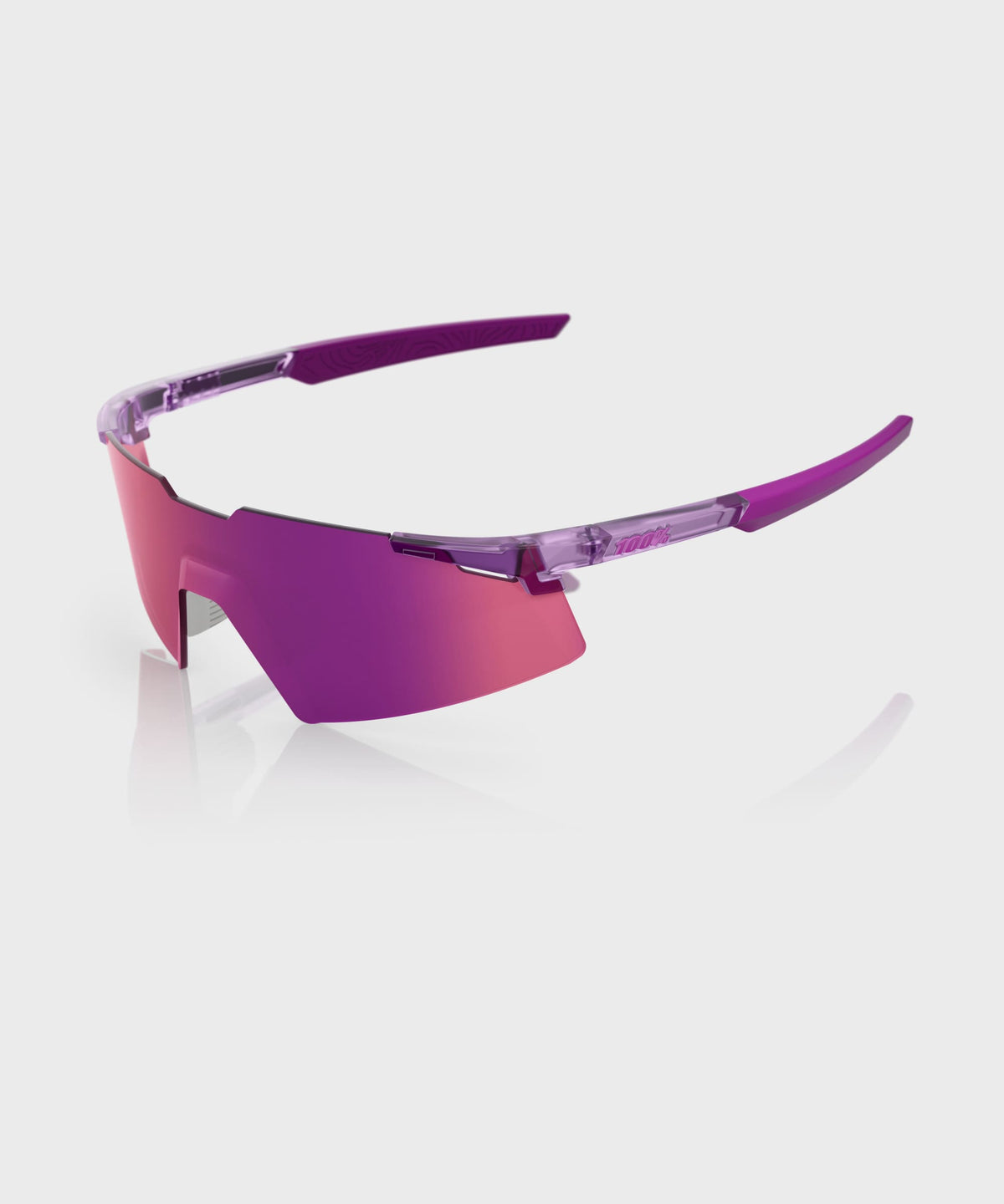 100% A2 Glasses Tokyo Run Translucent Mauve - Purple Mirror Lens