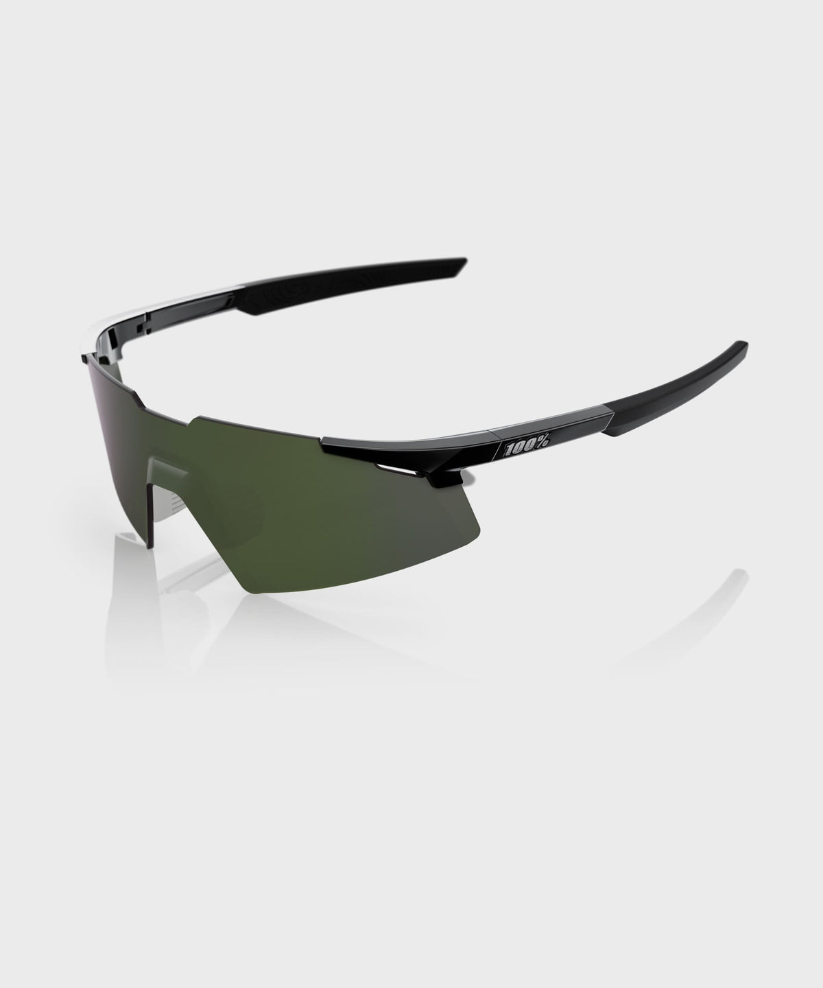 100% A2 Glasses Speedwork Gloss Black - Grey-Green Lens