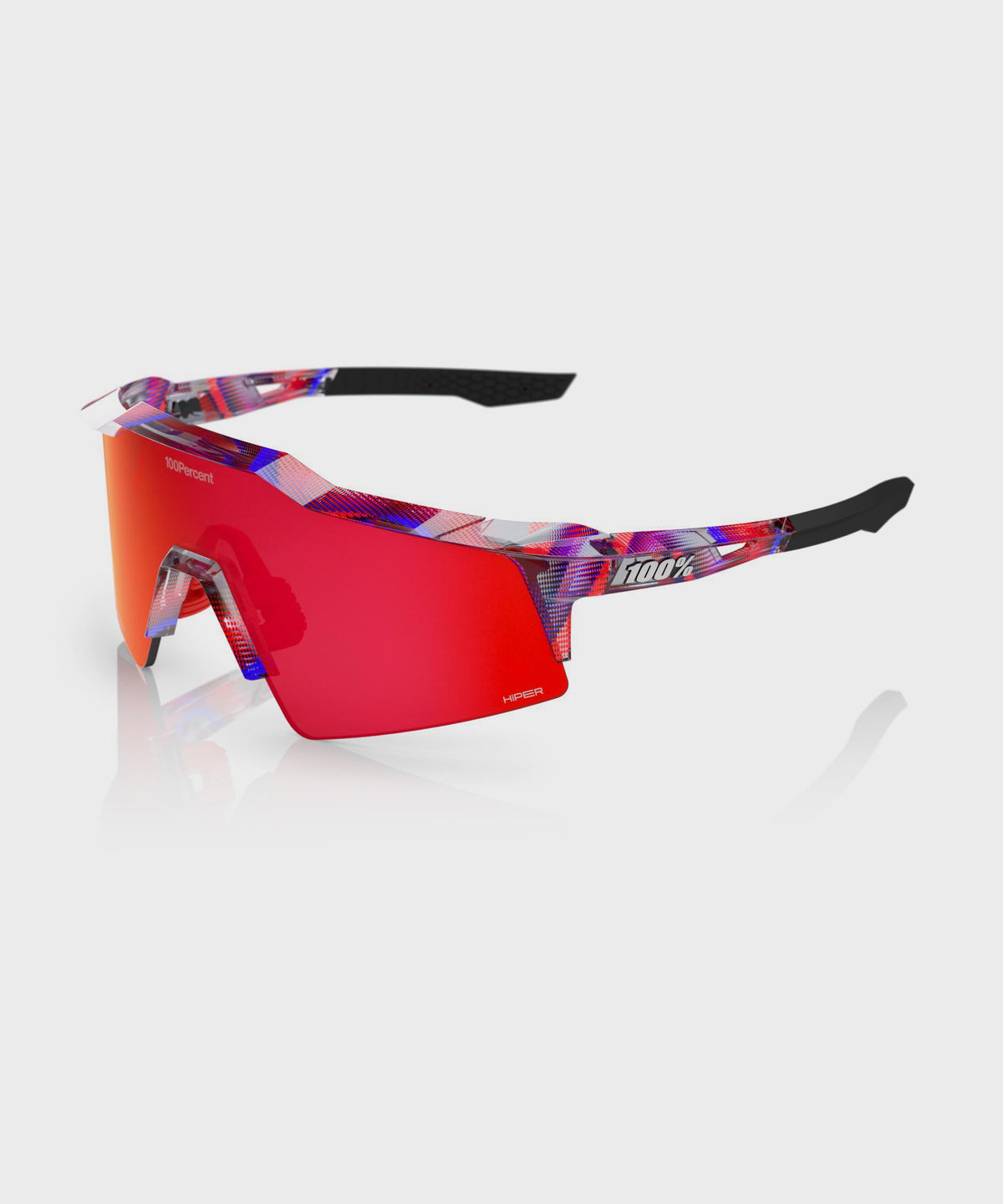 100% Speedcraft SL FDJ United Suez Glasses - Gloss Translucent Red/Blue - HiPER Gloss Translucent Red/Blue - HiPER Fire Red Mirror